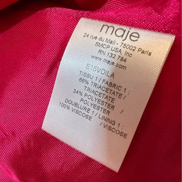 Maje Paris blazer hot pink Jacket Size 38 Us M